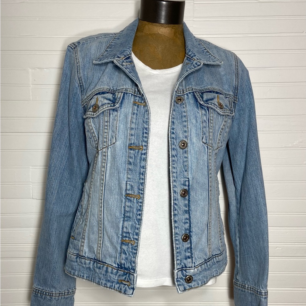 J. Crew distressed denim jacket